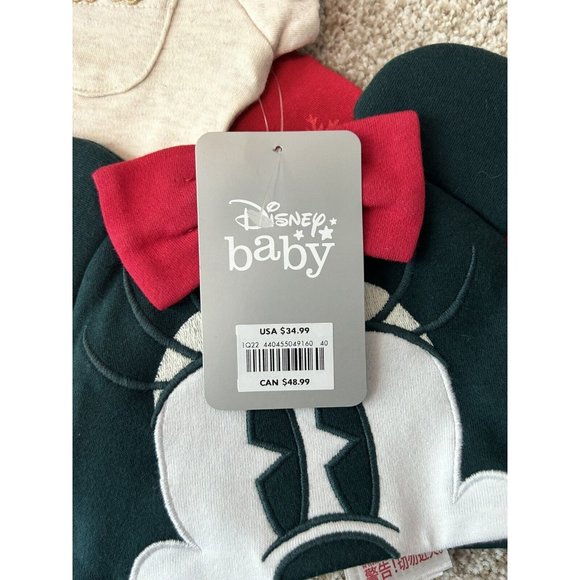 Disney Store Baby Minnie Mouse Body Suit Holiday Set 0-3mo - Picture 4 of 6